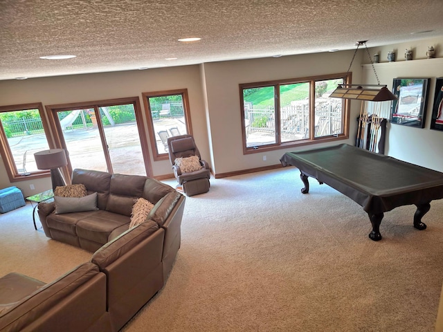 1509 Haller Ct S, Maplewood, MN 55119 - playroom with carpet flooring, a textured ceiling, and billiards