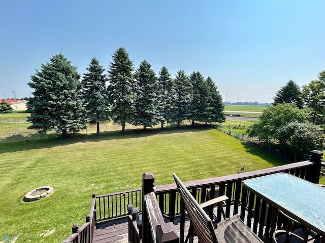 1922 13th Ave N, Moorhead, MN 56560 - view of grassy yard with a wooden deck and a rural view