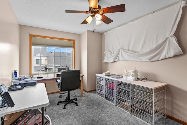 315 Roosevelt St S Unit B, Cambridge, MN 55008 - carpeted home office featuring baseboards and ceiling fan