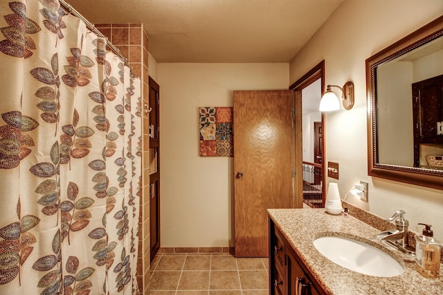 305 Birch Briar Ln, Park Rapids, MN 56470 - full bath featuring vanity, tile patterned flooring, and a shower with curtain