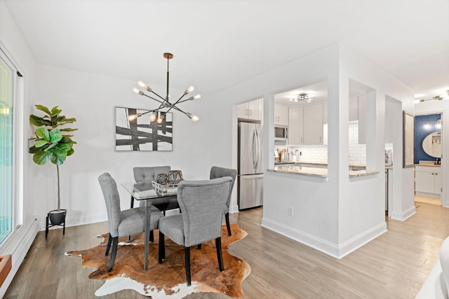 3850 Plymouth Blvd Unit 212, Plymouth, MN 55446 - dining room with light wood-style floors and a chandelier