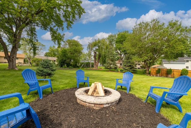 3940 Virginia Ave N, New Hope, MN 55427 - view of yard featuring a fire pit