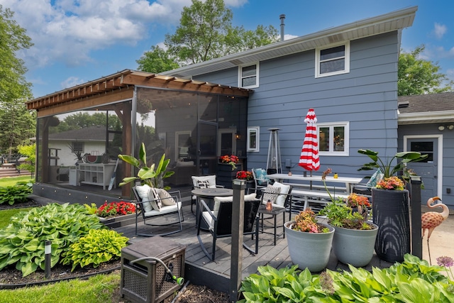 3940 Virginia Ave N, New Hope, MN 55427 - back of property with a wooden deck