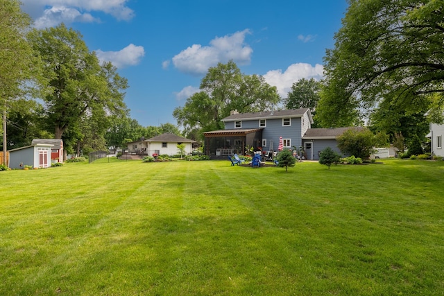 3940 Virginia Ave N, New Hope, MN 55427 - view of green lawn featuring a shed