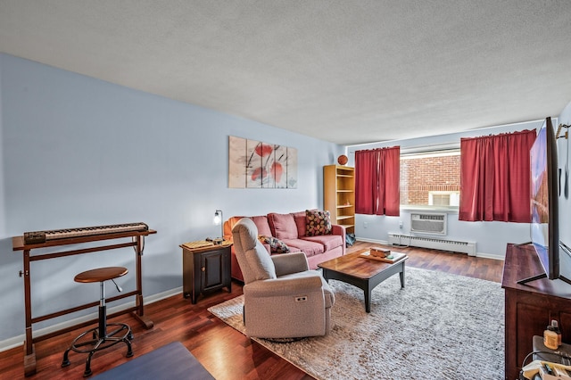1901 Emerson Ave S Unit 303, Minneapolis, MN 55403 - living area featuring baseboard heating, wood finished floors, and a textured ceiling