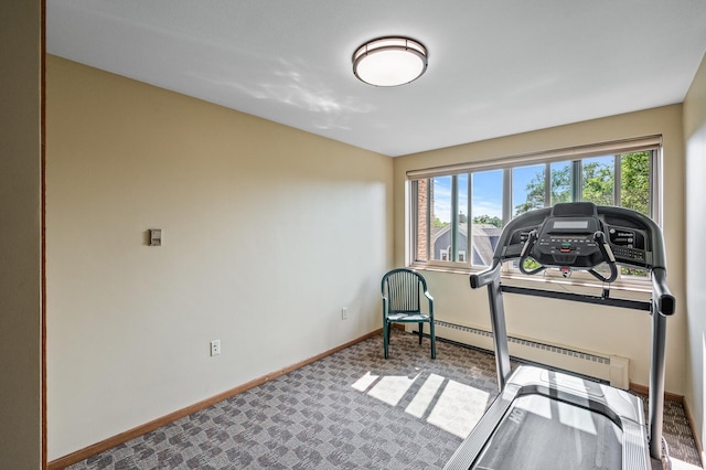 1901 Emerson Ave S Unit 303, Minneapolis, MN 55403 - workout area with baseboard heating and carpet flooring