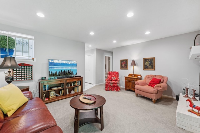 6368 Pheasant Ct, Edina, MN 55436 - living area featuring carpet flooring, recessed lighting, and baseboards