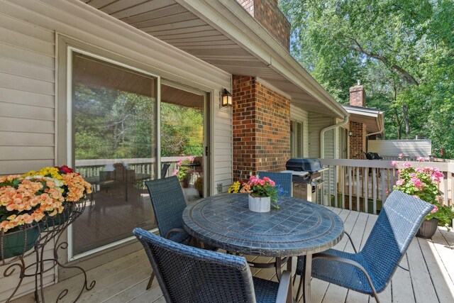6368 Pheasant Ct, Edina, MN 55436 - deck with area for grilling and outdoor dining space