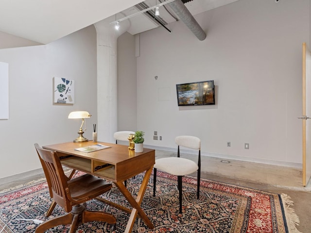730 Stinson Blvd Unit 106, Minneapolis, MN 55413 - office area featuring concrete floors and lofted ceiling