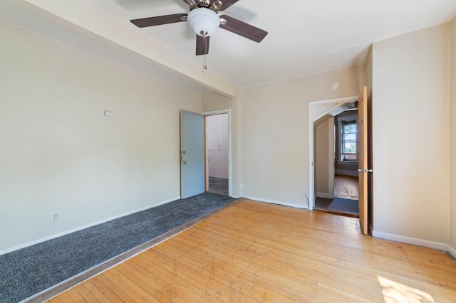 1511 4th St, Duluth, MN 55812 - unfurnished room featuring baseboards, light wood-type flooring, and a ceiling fan