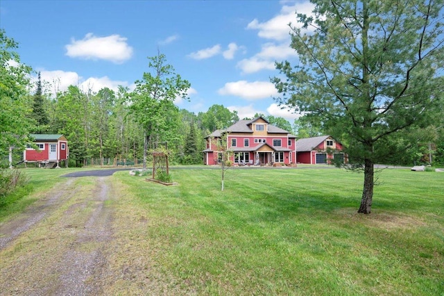 1753 Old N Shore Rd, Duluth Twp, MN 55804 - view of front of property with dirt driveway and a front lawn