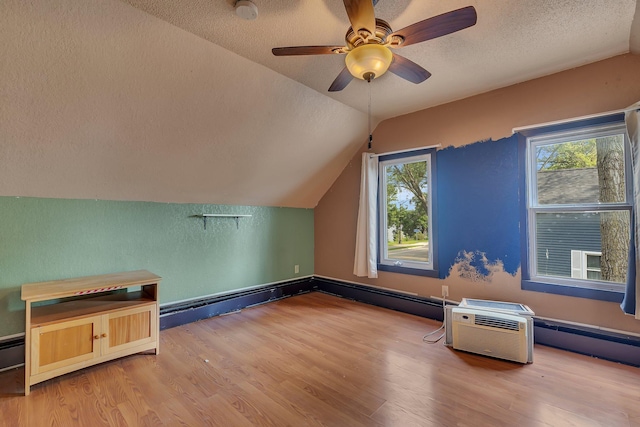 505 Riverside Ave N, Sartell, MN 56377 - bonus room with a textured ceiling, wood finished floors, lofted ceiling, a ceiling fan, and healthy amount of natural light