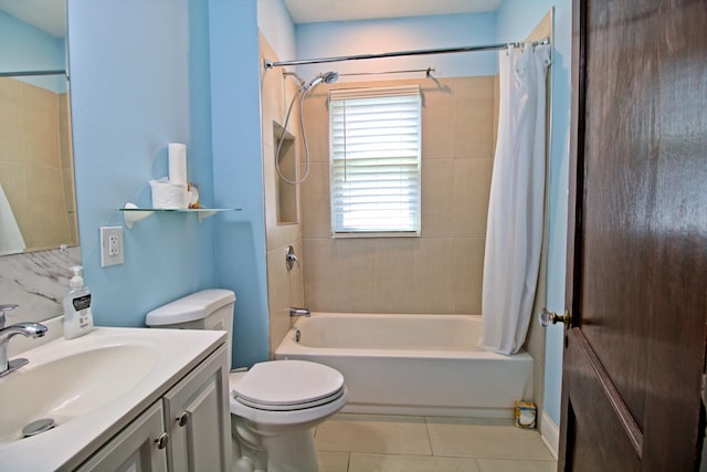 4317 2nd Ave S, Minneapolis, MN 55409 - full bath featuring shower / bathtub combination with curtain, tile patterned floors, and vanity