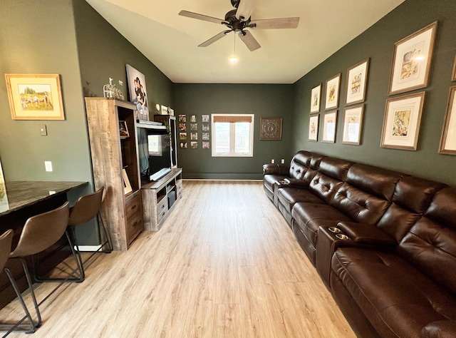 211 5th St NE, Barnesville, MN 56514 - living area with wood finished floors and a ceiling fan