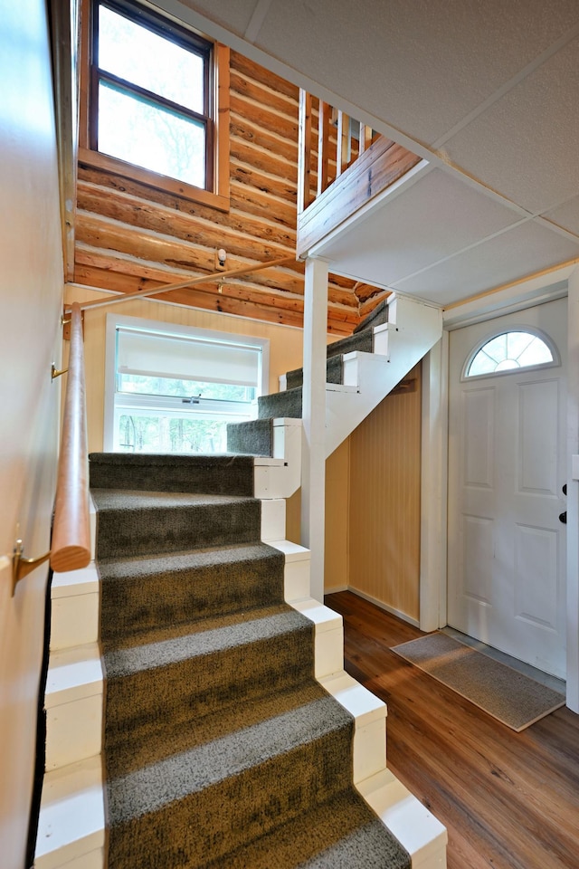 3938 State Road 77, Swiss Twp, WI 54830 - stairway with wood finished floors