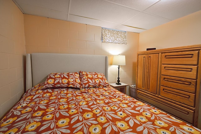 3938 State Road 77, Swiss Twp, WI 54830 - bedroom featuring concrete block wall