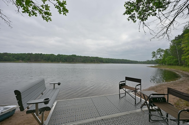 3938 State Road 77, Swiss Twp, WI 54830 - dock area featuring a water view and a wooded view