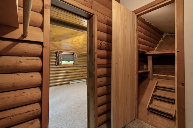 21750 Elk Lake Rd NW, Elk River, MN 55330 - relaxing sauna / steam room with rustic walls and carpet flooring