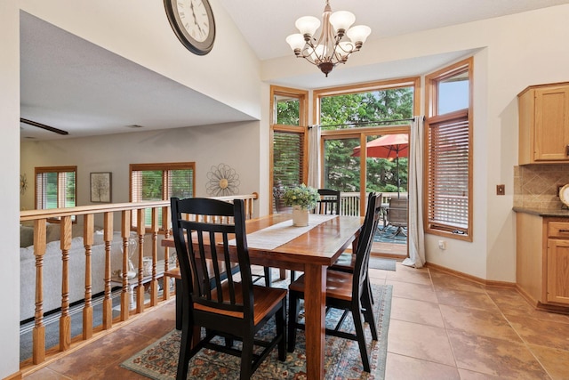 989 Coneflower Ct, Eagan, MN 55123 - dining space featuring plenty of natural light, a chandelier, and light tile patterned flooring