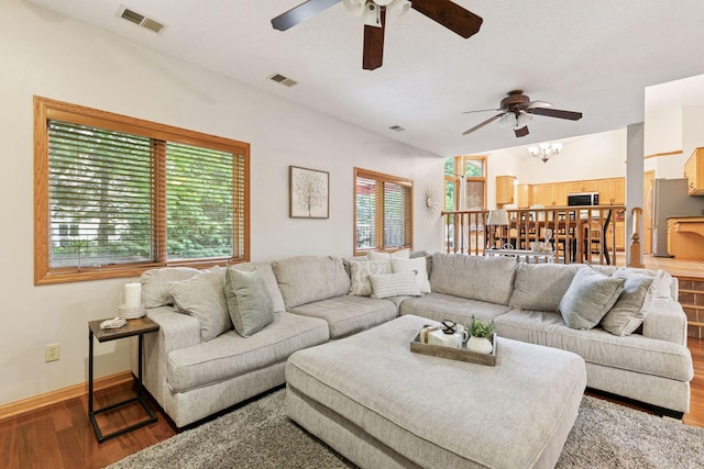 989 Coneflower Ct, Eagan, MN 55123 - living room with a ceiling fan and wood finished floors