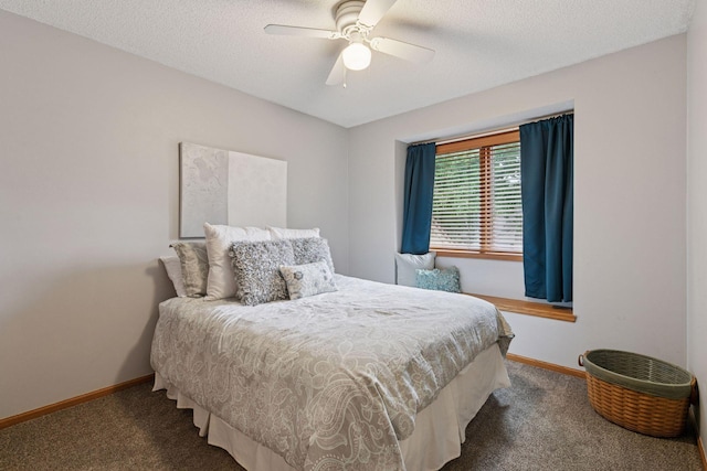 989 Coneflower Ct, Eagan, MN 55123 - bedroom with carpet floors, ceiling fan, and a textured ceiling