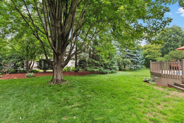 989 Coneflower Ct, Eagan, MN 55123 - view of green lawn with a deck