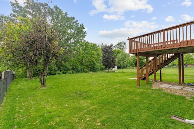 6701 Urbandale Ln N, Maple Grove, MN 55311 - view of yard with stairs and a wooden deck