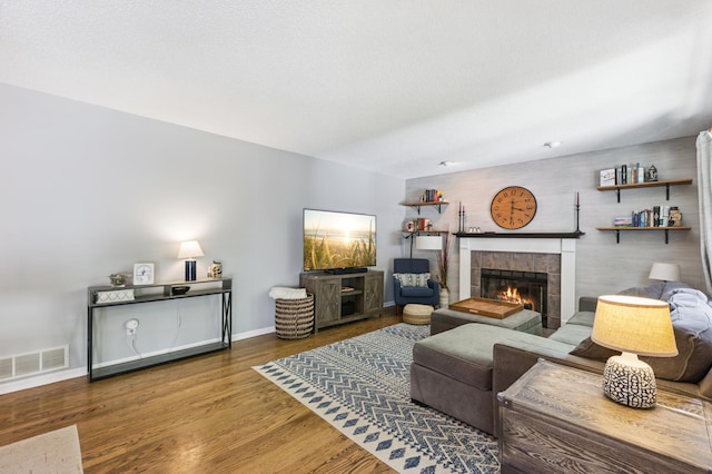 2740 Simons Dr, Chaska, MN 55318 - living room with wood finished floors and a tile fireplace