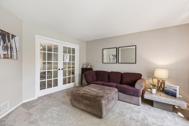 2740 Simons Dr, Chaska, MN 55318 - living room featuring carpet floors and french doors
