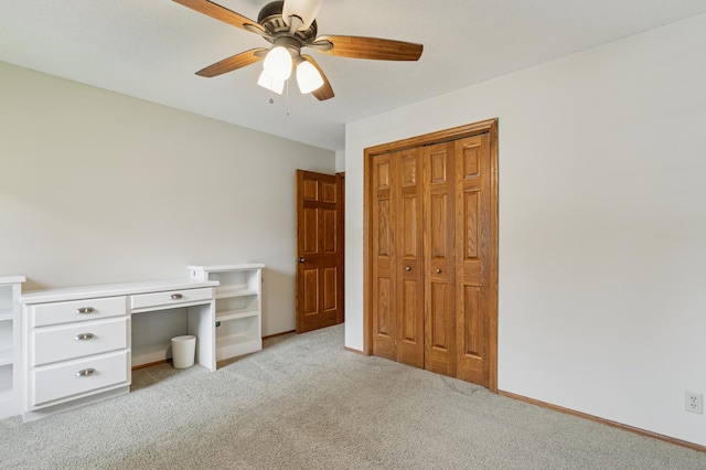 1561 Creek Run Trl, Chanhassen, MN 55331 - unfurnished bedroom with light carpet, a closet, and a ceiling fan