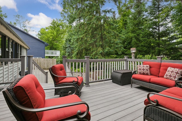 1561 Creek Run Trl, Chanhassen, MN 55331 - wooden terrace featuring outdoor lounge area