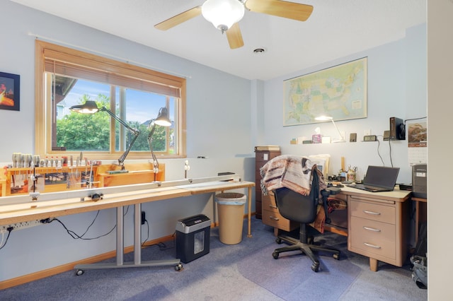 13589 Birch Rd, Rogers, MN 55374 - office featuring carpet and ceiling fan