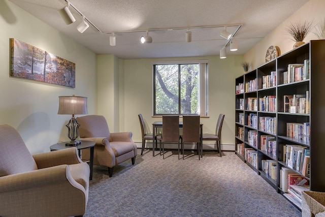 2601 Kenzie Ter Unit 402, Saint Anthony, MN 55418 - carpeted home office featuring track lighting and a baseboard heating unit