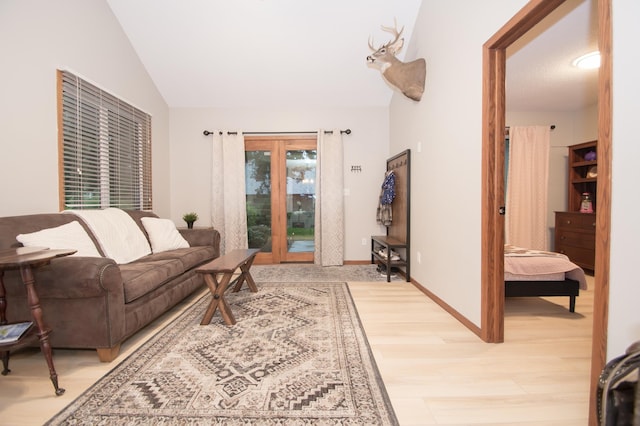544 Auburn Pl NW Unit H, Elk River, MN 55330 - living room with lofted ceiling and light wood-type flooring