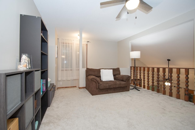 544 Auburn Pl NW Unit H, Elk River, MN 55330 - living area with light colored carpet and a ceiling fan