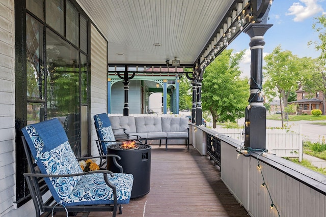 1601 Park Ave, Minneapolis, MN 55404 - deck with an outdoor living space with a fire pit