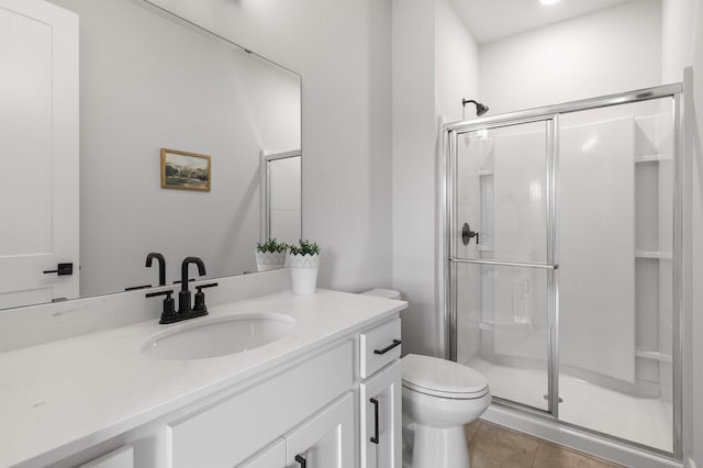 17660 Jett Cir, Prior Lake, MN 55372 - full bath featuring vanity, a shower stall, and tile patterned flooring