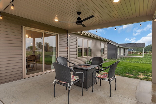 83 Meadow Ln, Cold Spring, MN 56320 - view of patio with a fire pit and ceiling fan