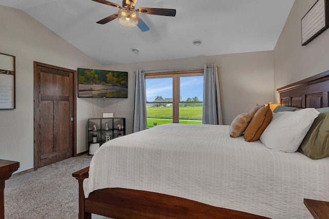 83 Meadow Ln, Cold Spring, MN 56320 - carpeted bedroom with vaulted ceiling and a ceiling fan