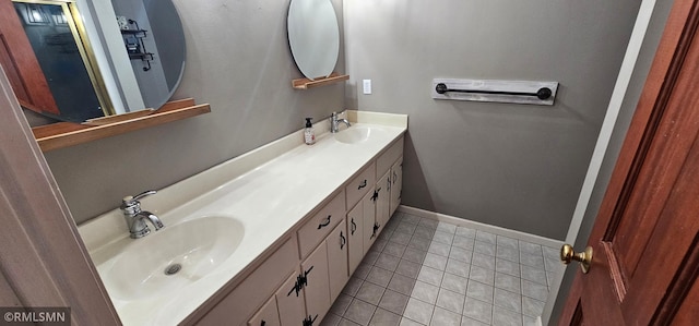 1470 Sims Rd NW, Oak Grove, MN 55011 - bathroom featuring double vanity and tile patterned floors