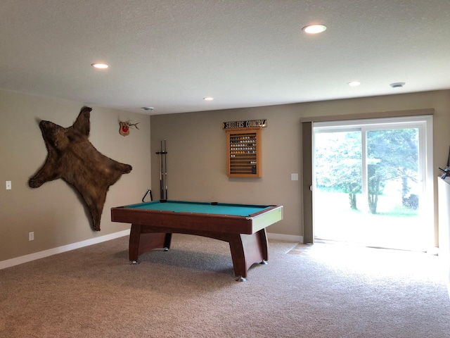 1009 188th St, Garfield Twp, WI 54009 - recreation room with light carpet, pool table, and recessed lighting
