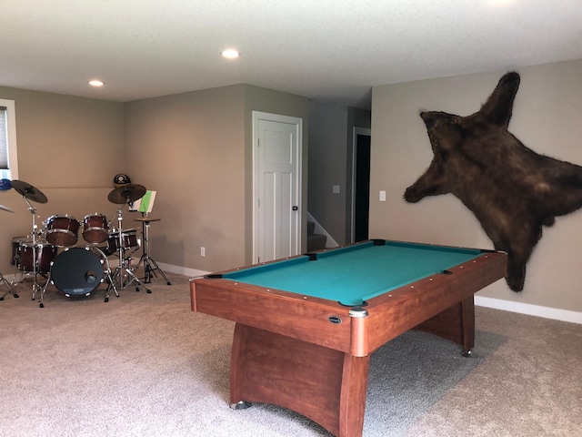 1009 188th St, Garfield Twp, WI 54009 - game room featuring carpet floors, recessed lighting, and billiards