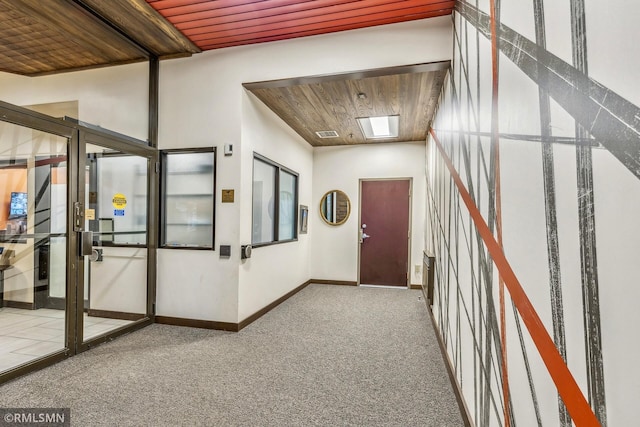26 10th St W Unit 1409, Saint Paul, MN 55102 - hall with wooden ceiling and carpet floors