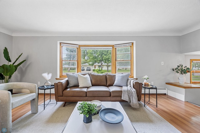 2702 2nd St N, Fargo, ND 58102 - living area with wood finished floors and a baseboard heating unit