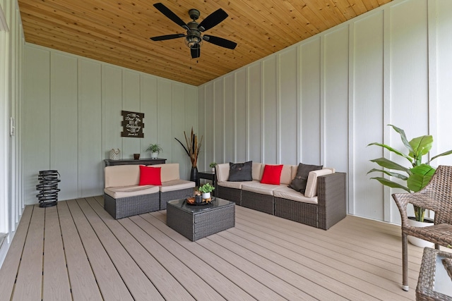 14960 143rd Ave N, Dayton, MN 55327 - wooden deck featuring a ceiling fan and an outdoor hangout area
