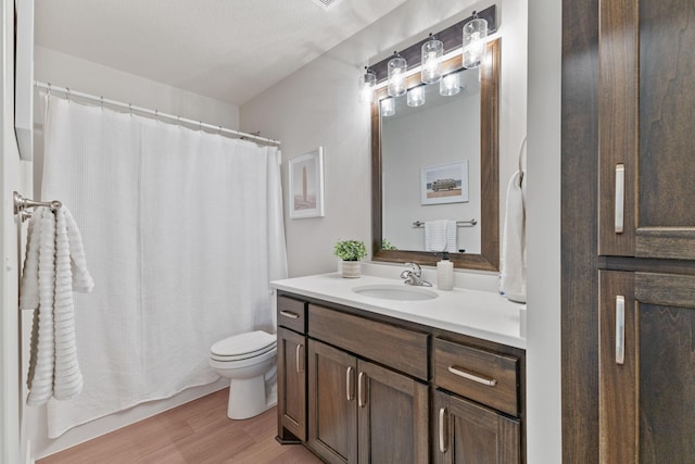 14960 143rd Ave N, Dayton, MN 55327 - bathroom featuring vanity, wood finished floors, and a shower with curtain