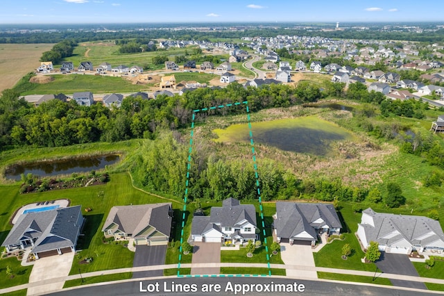 14960 143rd Ave N, Dayton, MN 55327 - aerial perspective of suburban area featuring property boundaries highlighted and a large body of water