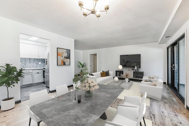 6417 Colony Way Unit 2A, Edina, MN 55435 - dining space with light wood-type flooring and a chandelier
