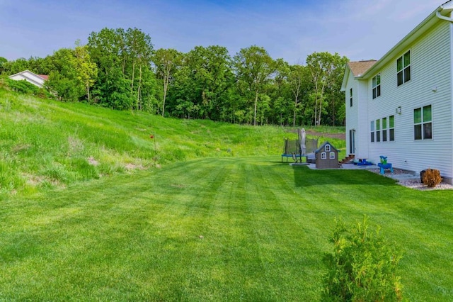 882 Redmond Dr, Carver, MN 55315 - view of grassy yard with a trampoline