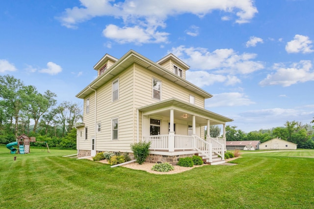 18160 Echo Ave, Faribault, MN 55021 - american foursquare style home featuring covered porch and a front yard